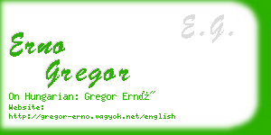 erno gregor business card
